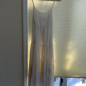 Chic Cream Striped Maxi Dress